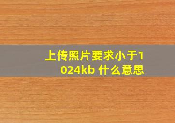 上传照片要求小于1024kb 什么意思